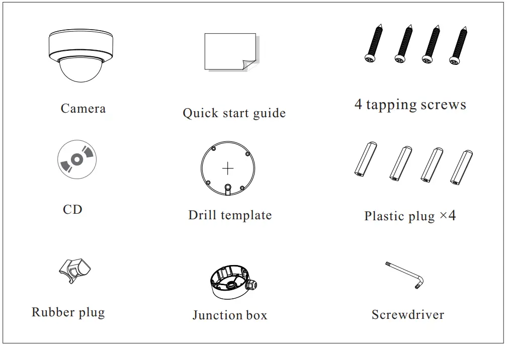 speco technologies O8VD2 8 Megapixel H.265 IP Dome Camera - Package