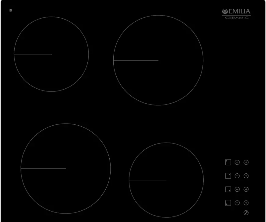 EMILIA EMCER64E 60cm 4 Zone Ceramic Cooktop
