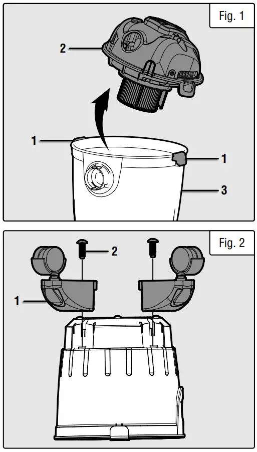 WEN VC4710 Portable Wet or Dry Utility Vacuum Cleaner Instruction Manual - Fig 1,2