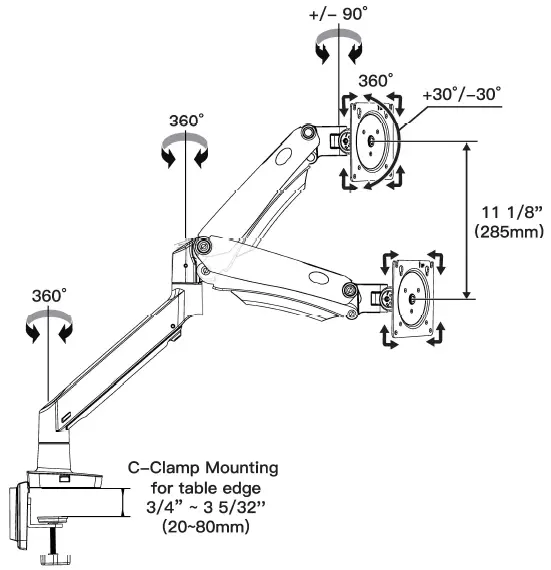 ERGOAV ERDGM2-01B Gas Spring Mount 03