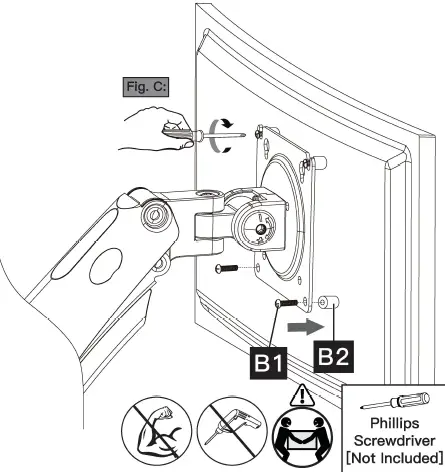 ERGOAV ERDGM2-01B Gas Spring Mount 38