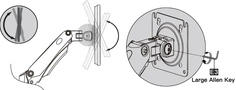 ERGOAV ERDGM2-01B Gas Spring Mount 45