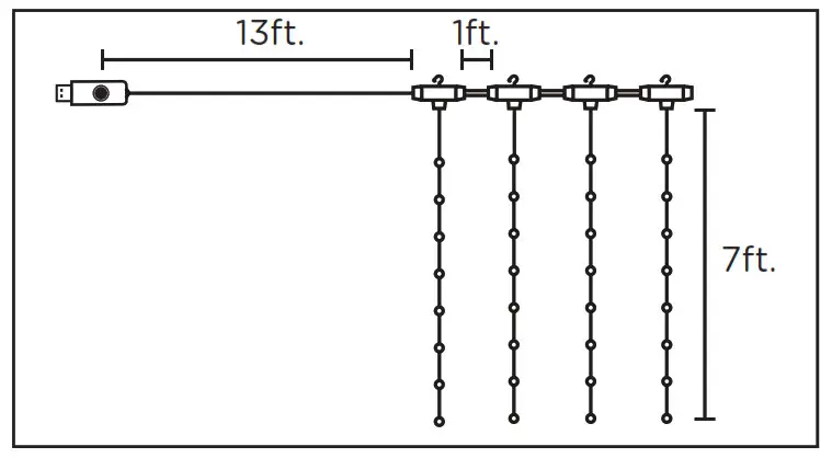 enbrighten 70513 Basics USB Powered Color Changing Curtain Gem Lights - POWER CORD