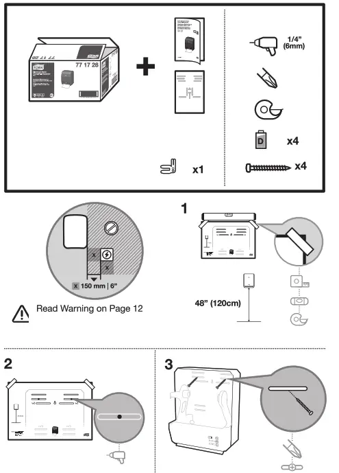 TORK H80 Electronic Hand Towel Roll Dispenser - instration