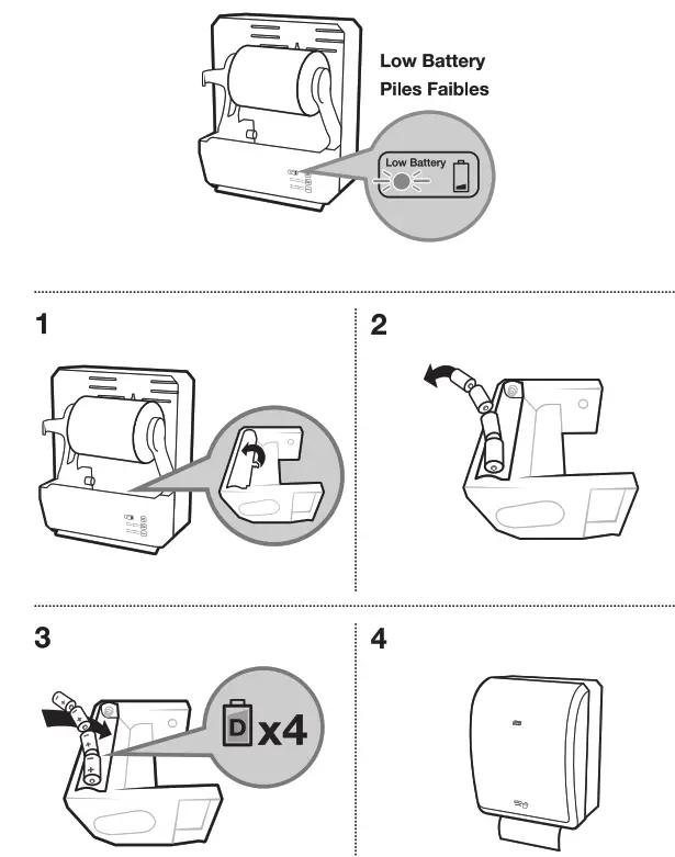TORK H80 Electronic Hand Towel Roll Dispenser - low battery