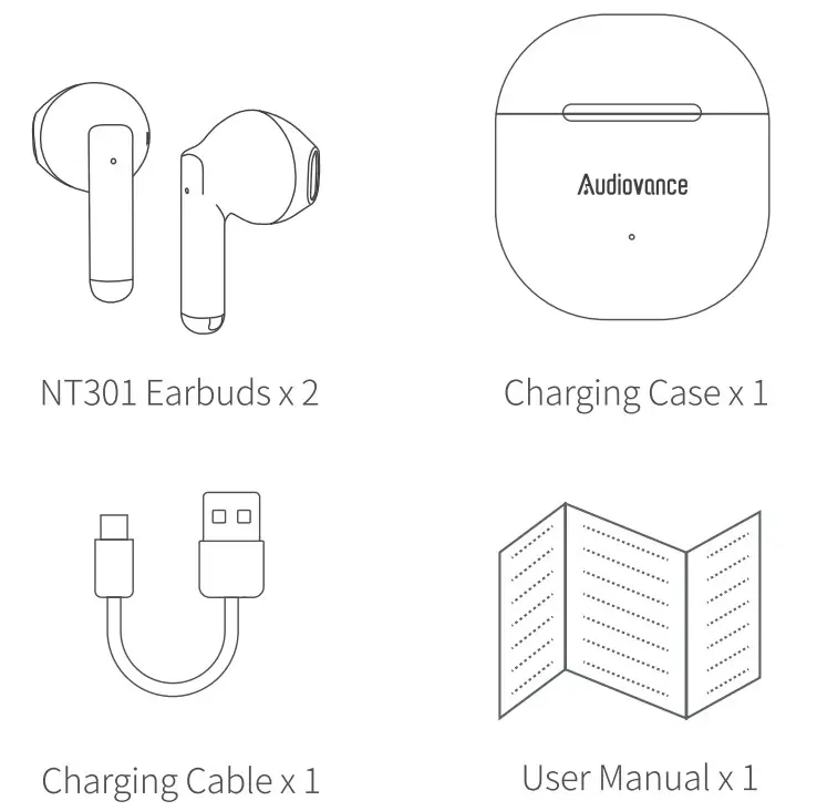 Audiovance NT301 Wireless Earbuds - Fig