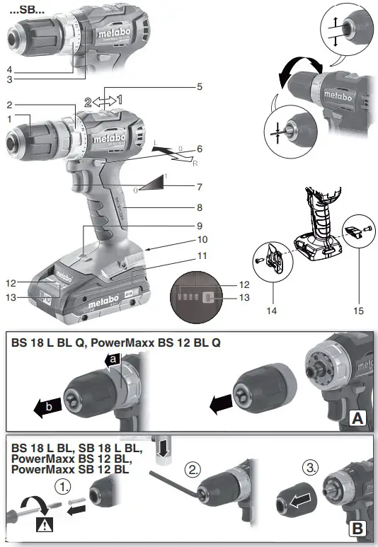 metabo BS 18 L BL Cordless Drill or Dcrewdrive - fig 1