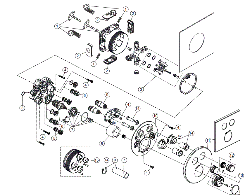 Ideal Standard International NV A7296 Ceratherm Navigo Thermostatic 2 Outlet Round Show-FIG1