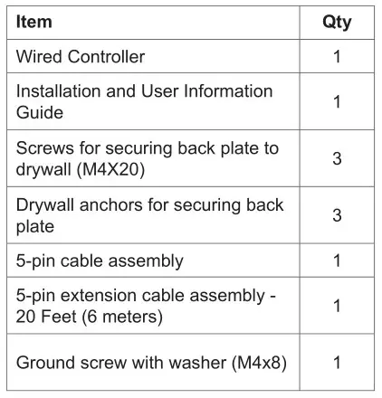 LENNOX M0STAT120L-1 Indoor Wired Non-Programmable Controller - Shipping and Packing List