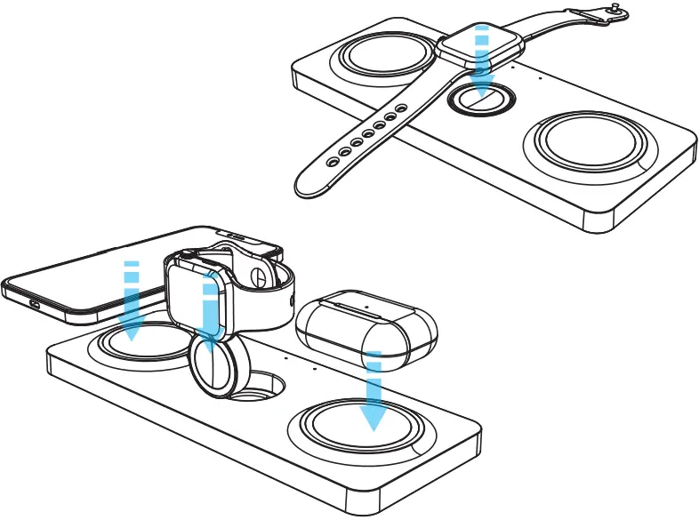GTL G903 3 in 1 Magnetic Wireless Charging Pad - iWatch charging