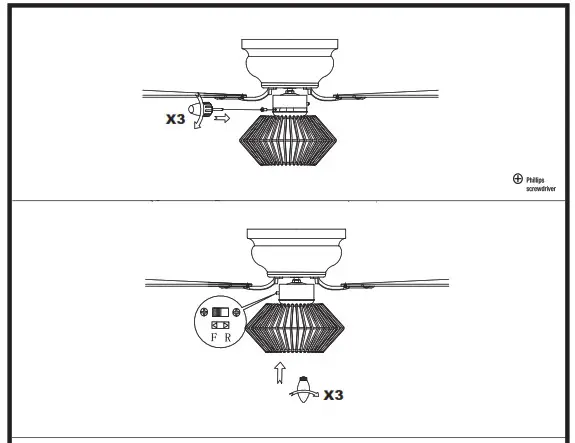 Parrot Uncle F6342110V 48 Inch Indoor Matte Black Flush Mount Farmhouse Rattan Ceiling Fan - Figure5