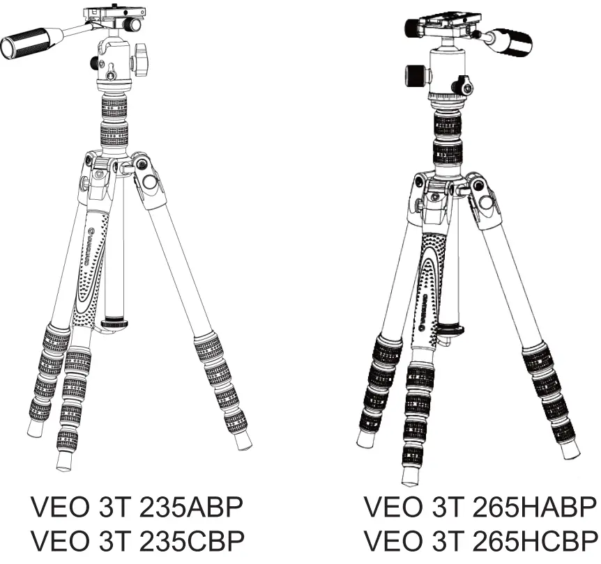 VANGUARD VEO 3T Series Fibre Travel Tripod - Figer 1