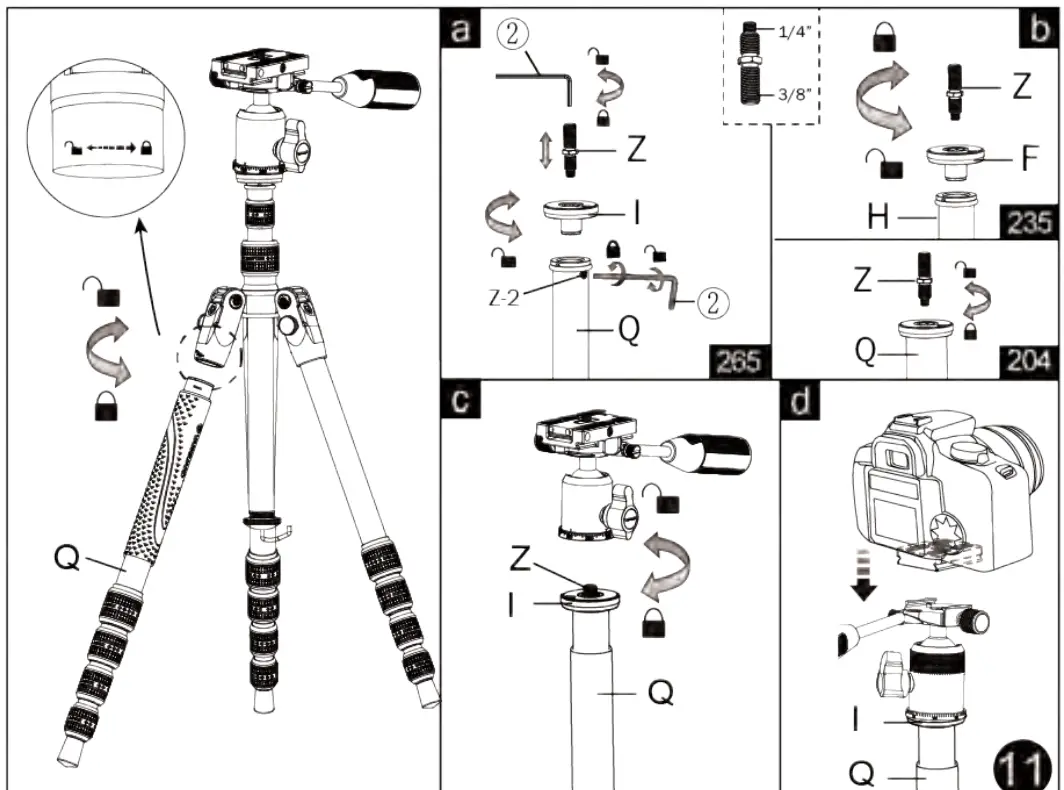 VANGUARD VEO 3T Series Fibre Travel Tripod - Figer 12