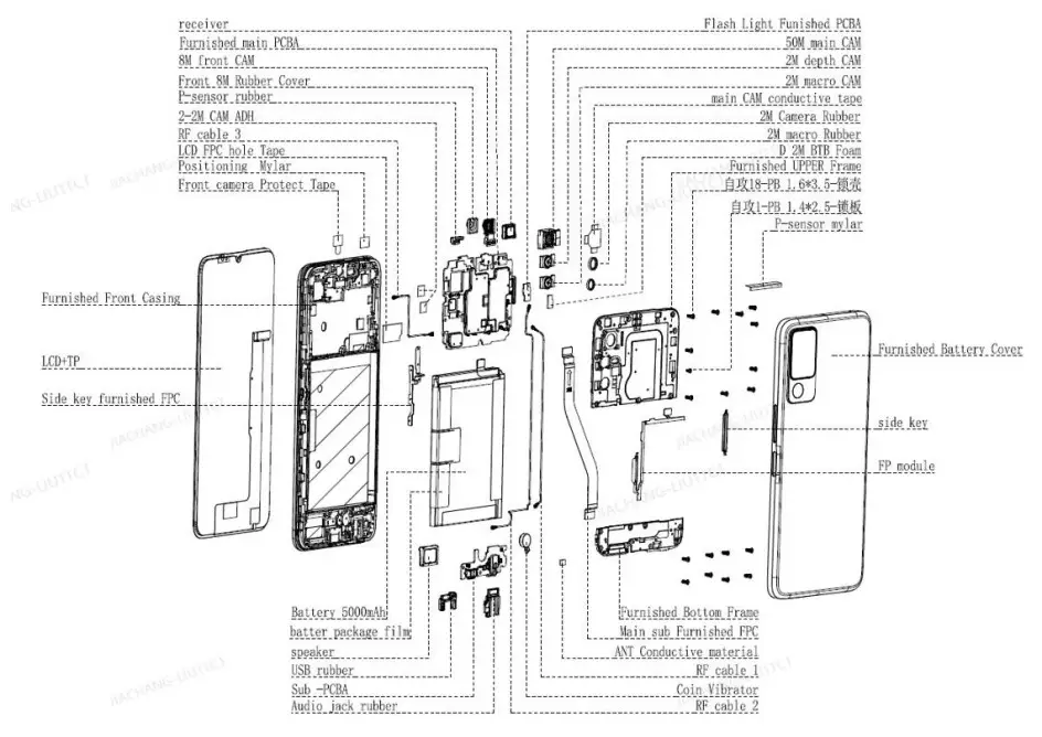 TCL T771K Full Phone -Explode View