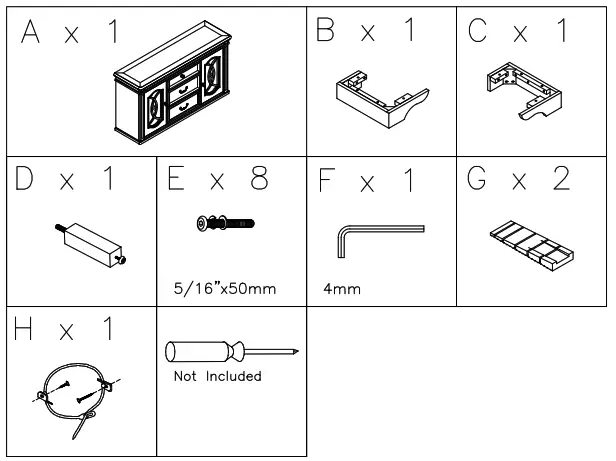 ASHLEY D751-60 Lodenbay Dining Server - fig 1