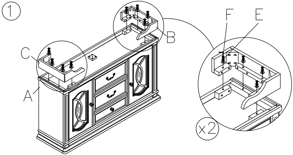 ASHLEY D751-60 Lodenbay Dining Server - fig 2