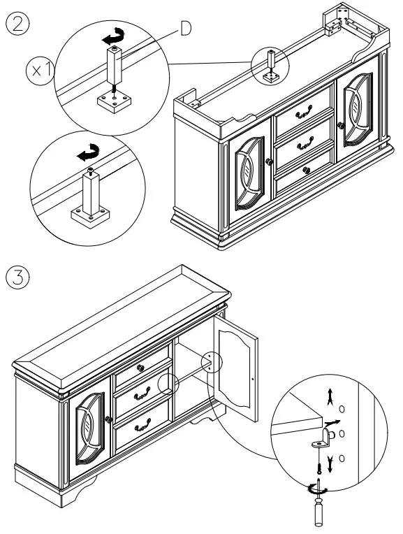 ASHLEY D751-60 Lodenbay Dining Server - fig 3