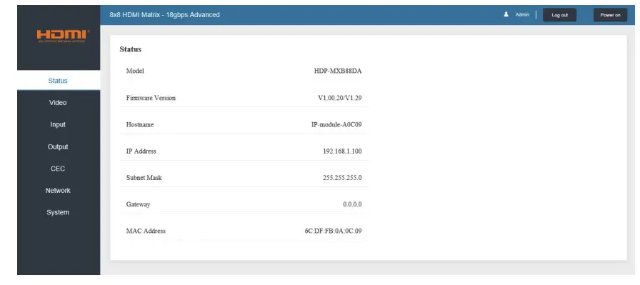 iMatrix H88A 18Gbps 8X8 HDMI Matrix - Page