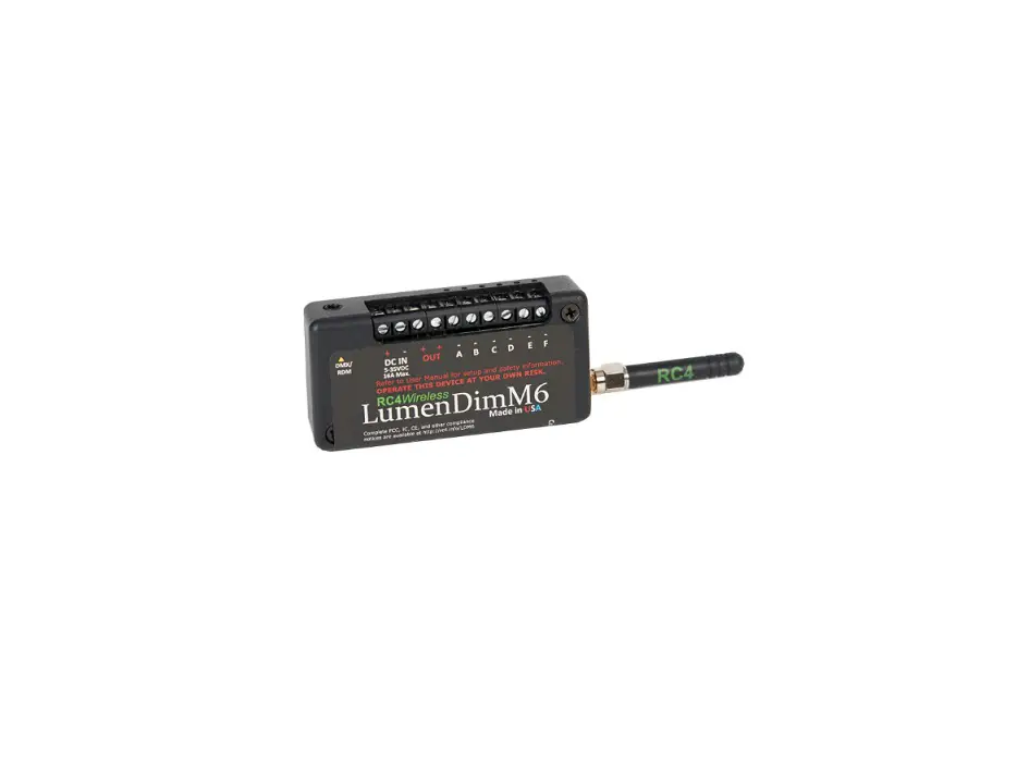 Rc4 Wireless Lumendimm6 Six Channel Crmx Wireless Dimmer User Guide