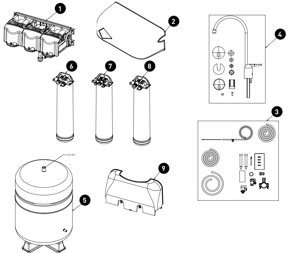 PENTAIR Gro 350b Reverse Osmosis Water Filtration System - PARTS GUIDE