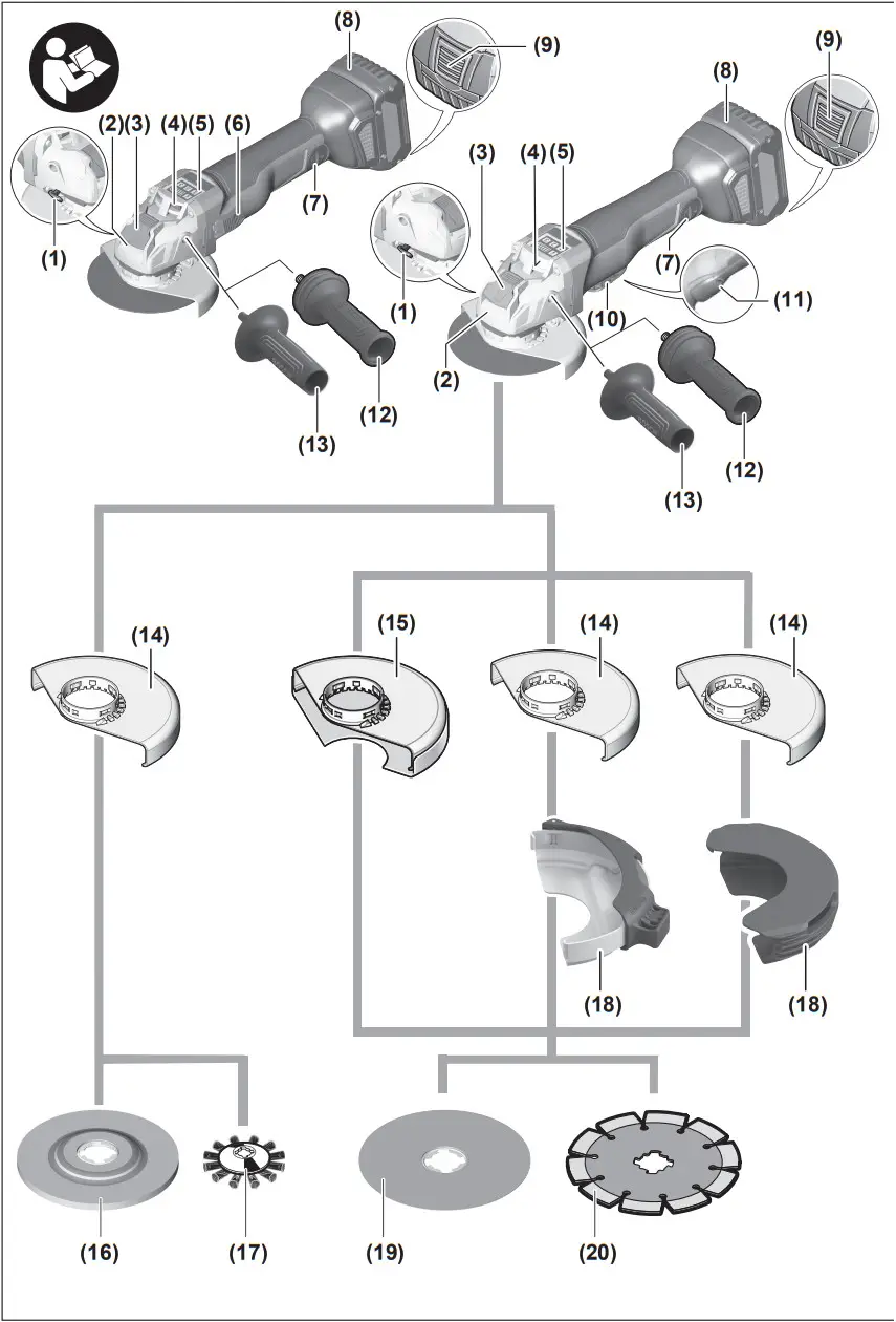 BOSCH GWX 18V 10 Angle Grinder - FIGURE 2
