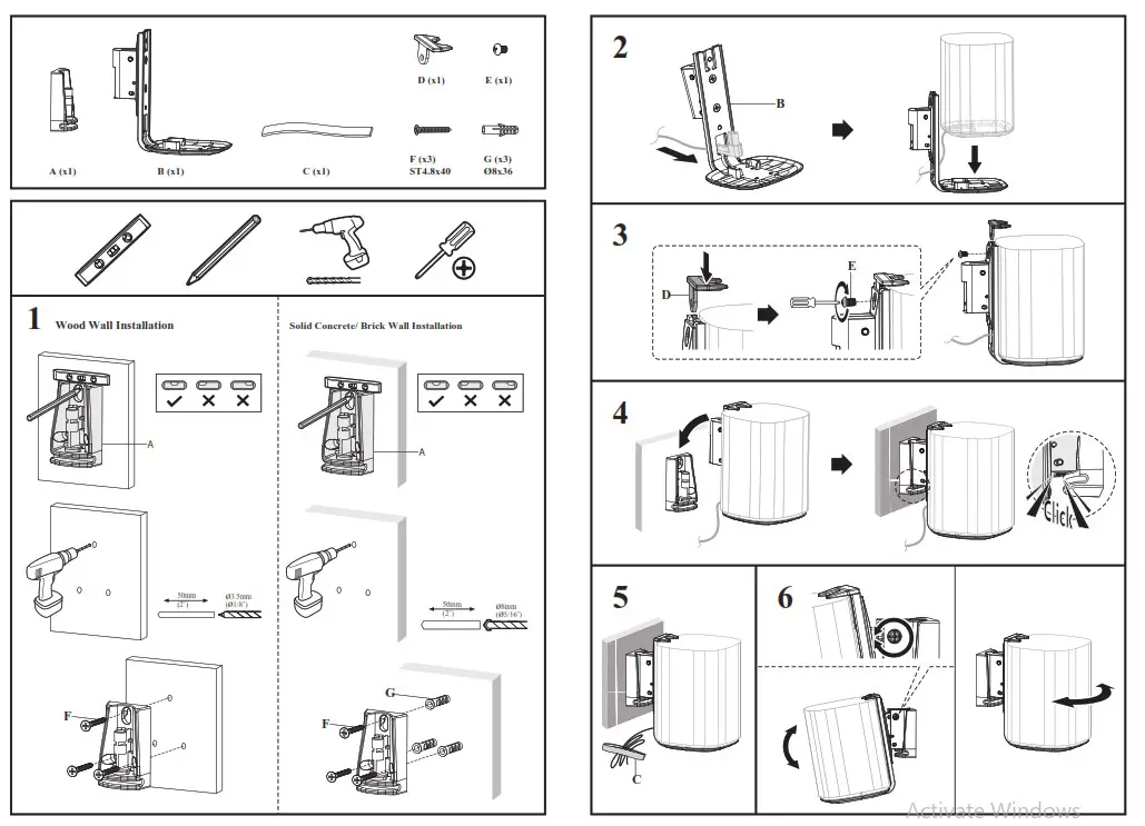 SONOS SOB0016 Speaker Wall Mount - fig.3