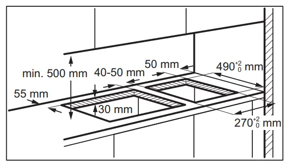 Installation of more than one hob