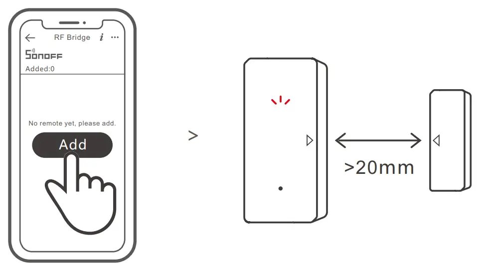 SONOFF TECHNOLOGIES DW2-RF 433MHZ Wireless Door and Window Sensor - Add