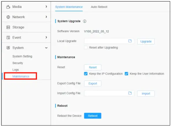 GeoVision GV PBL8800 GV IP Panoramic Cameras - System Maintenance