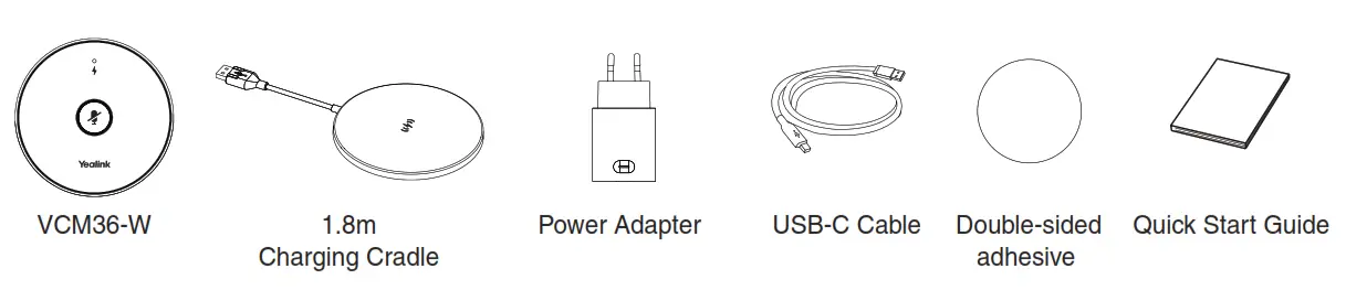 Yealink VCM36 W Wireless Video Conferencing Microphone Array - Package Contents