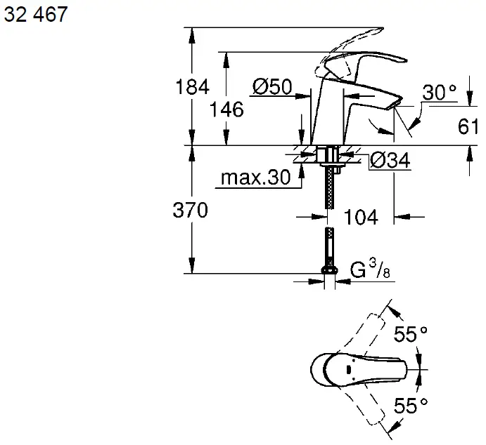 GROHE-32467002-Eurosmart-Half-Inch-Chrome-Basin-Mixer-Tap-1