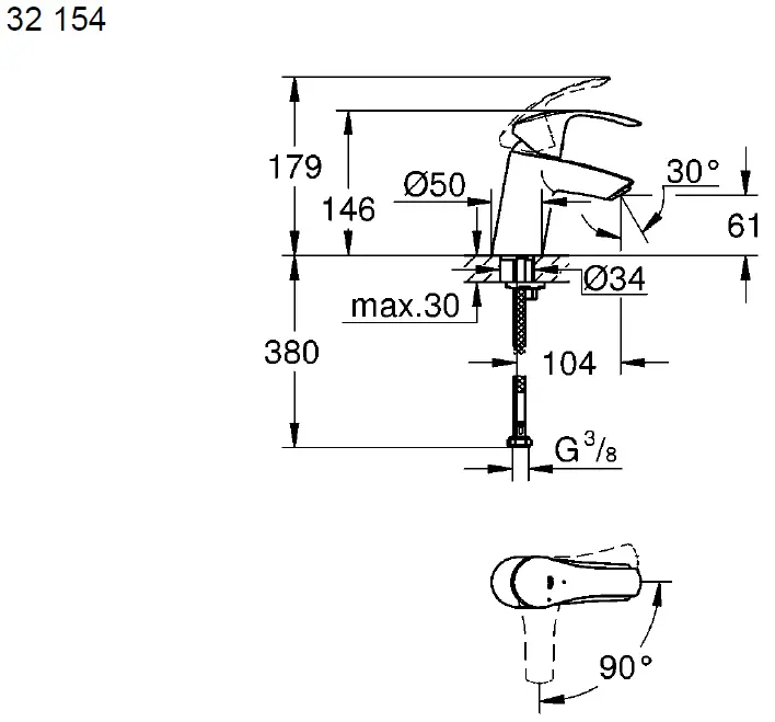 GROHE-32467002-Eurosmart-Half-Inch-Chrome-Basin-Mixer-Tap-2