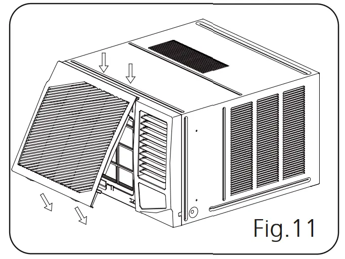 Install the air filter and front panel 
