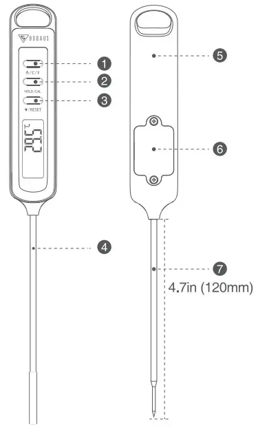 DOQAUS CP7 Digital Meat Thermometer - fig
