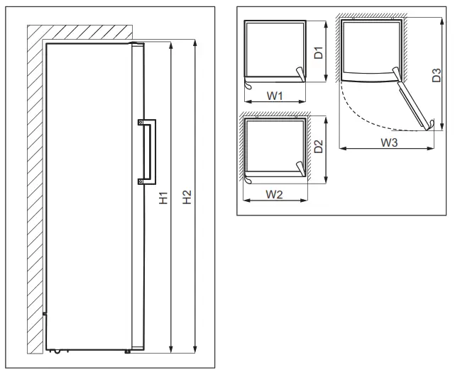 Electrolux SC310 Refrigerator - Dimensions