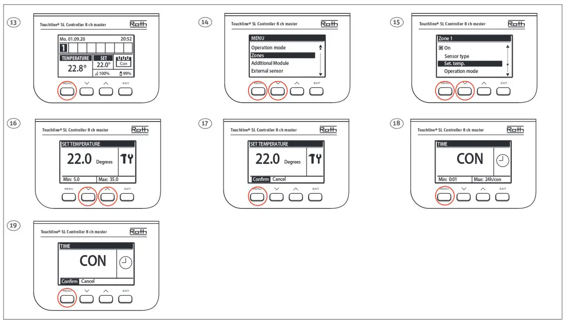 temperature setting button Instruction