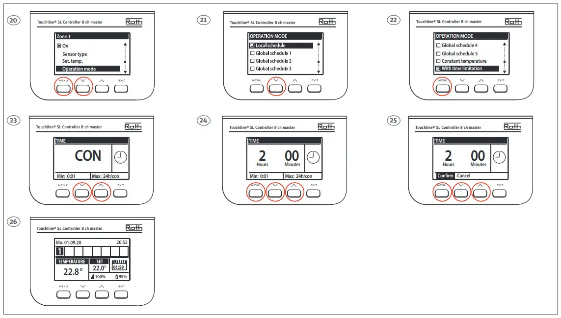 temperature setting button Instruction