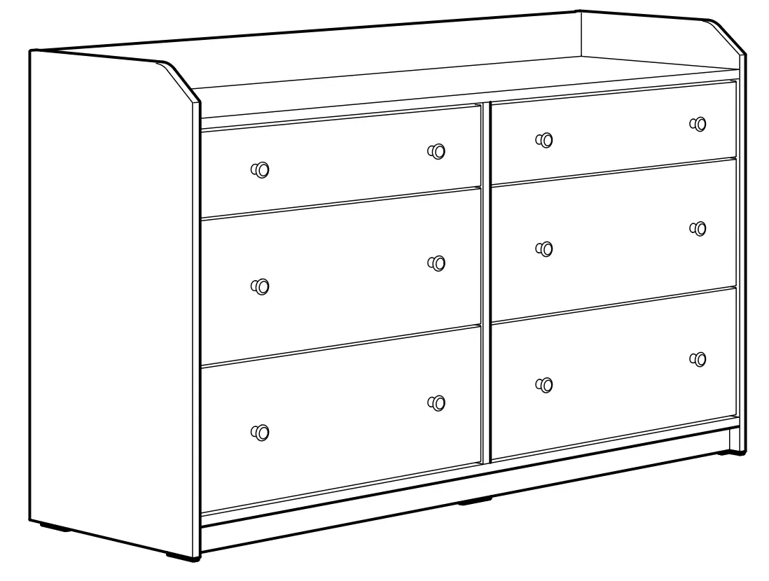 IKEA HAUGA Chest of 6 Drawers