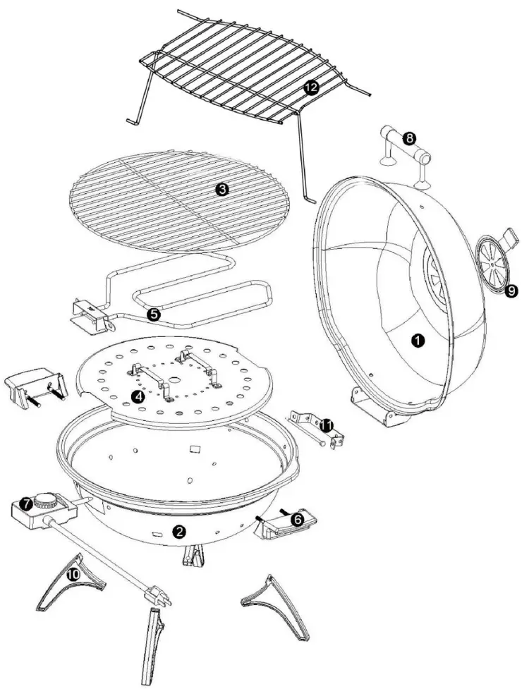 Homewell HMW GR103 Tabletop Electric Indoor and Outdoor Grill - BBQ GRILL