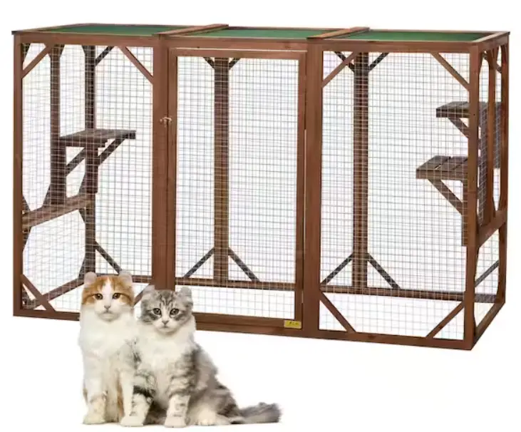 Coziwow-CW12B0379-Wooden-Outdoor-Cat-Enclosure-run-Playpen-Catio-product-image