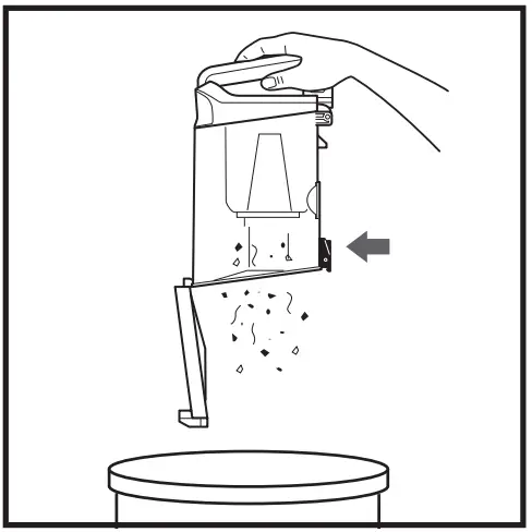 EMPTYING THE DUST CUP