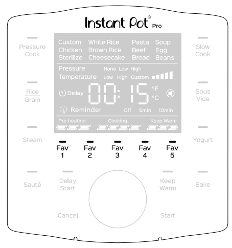 Instant Pot PRO Multi Use Pressure Cooker - Favourite Programmes