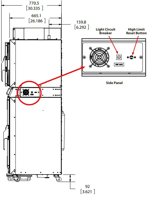 SIDE VIEW - DEMINSIONS