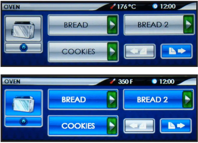 Oven Main Screen