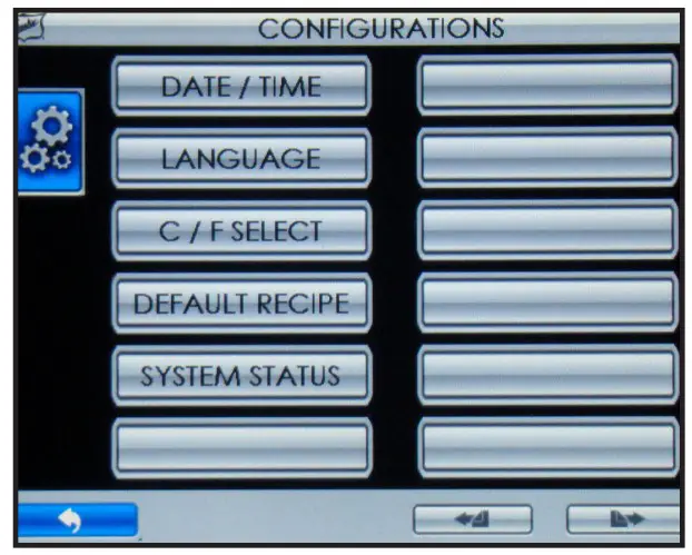 Configurations Screen