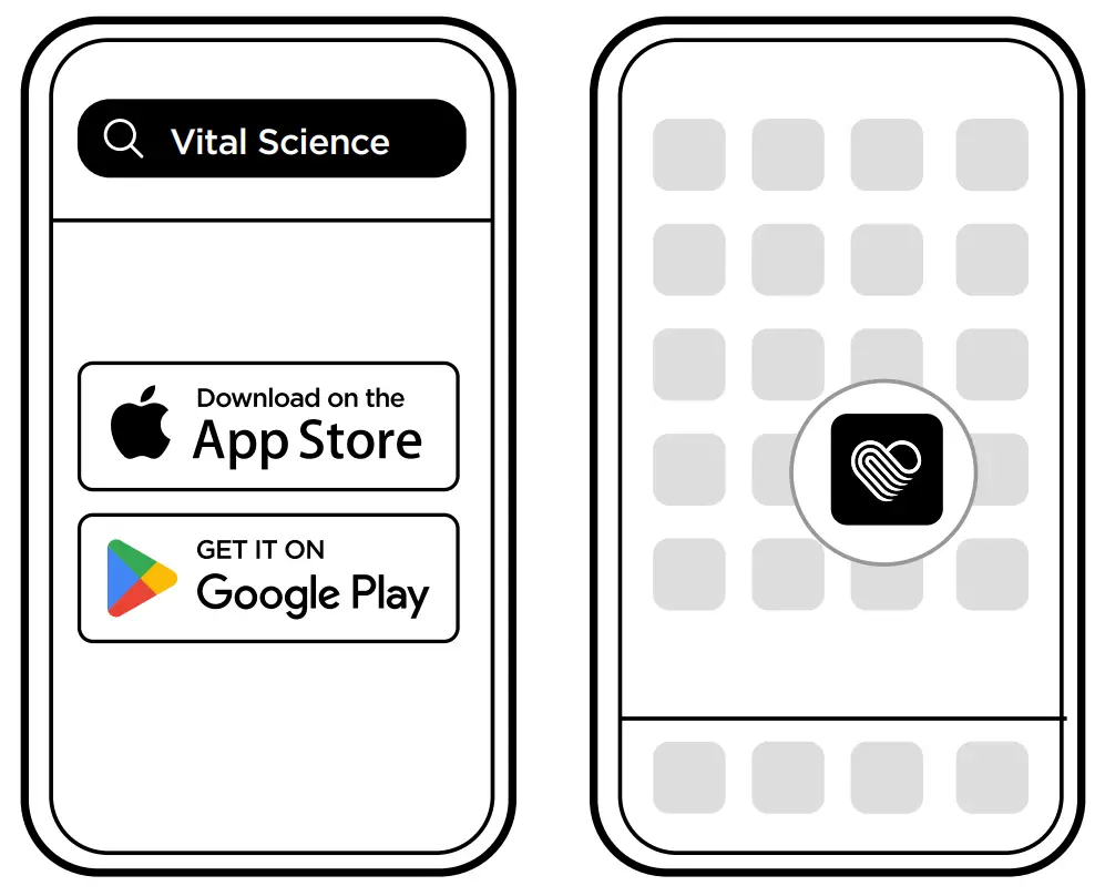 Download “Vital Science” app on Google Play and Apple App Store