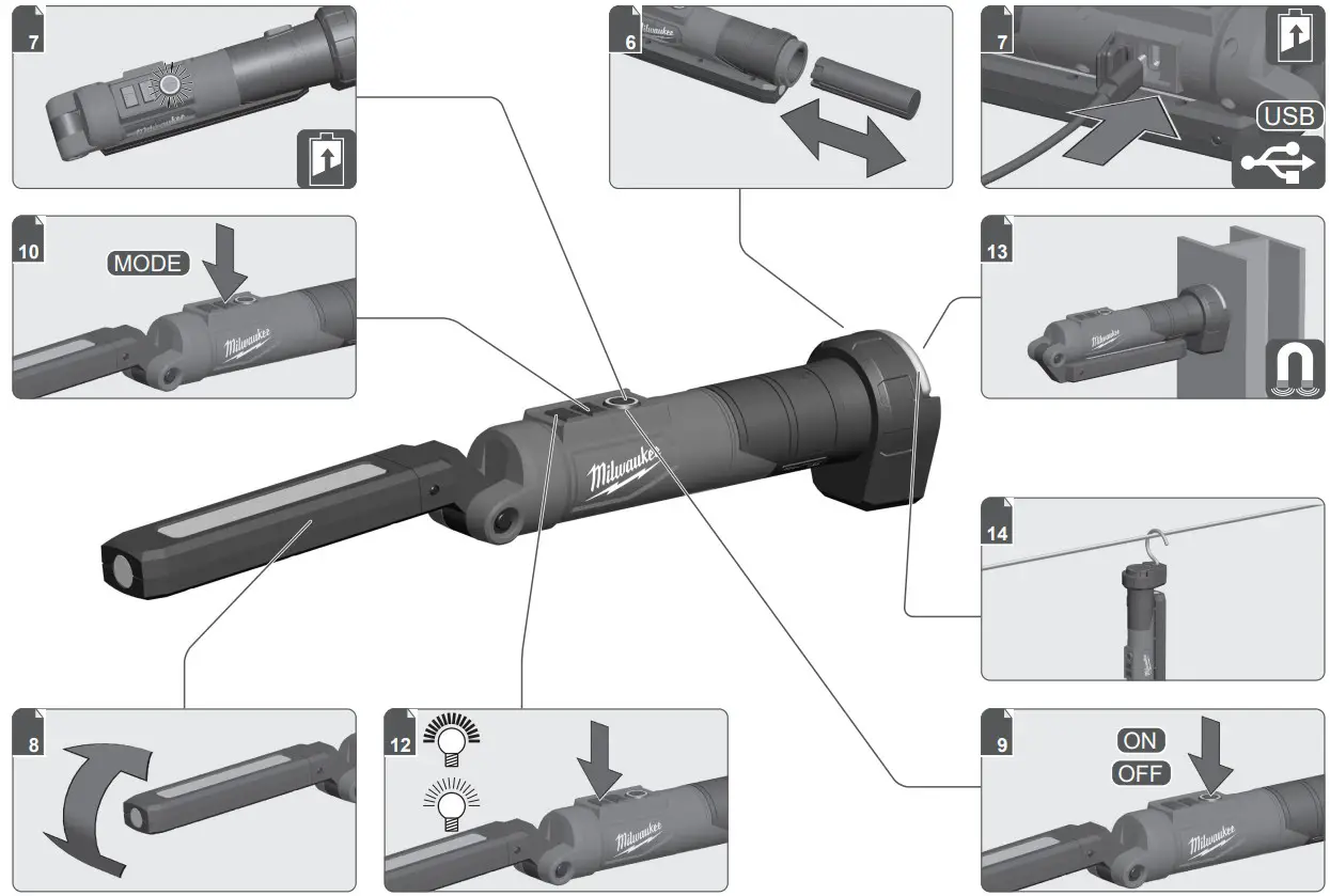 milwaukee L4 SL550 Rechargeable LED Work Light - fig