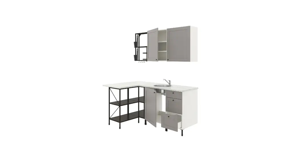 Ikea Enhet Corner Kitchen Anthracite Concrete Effect Instructions