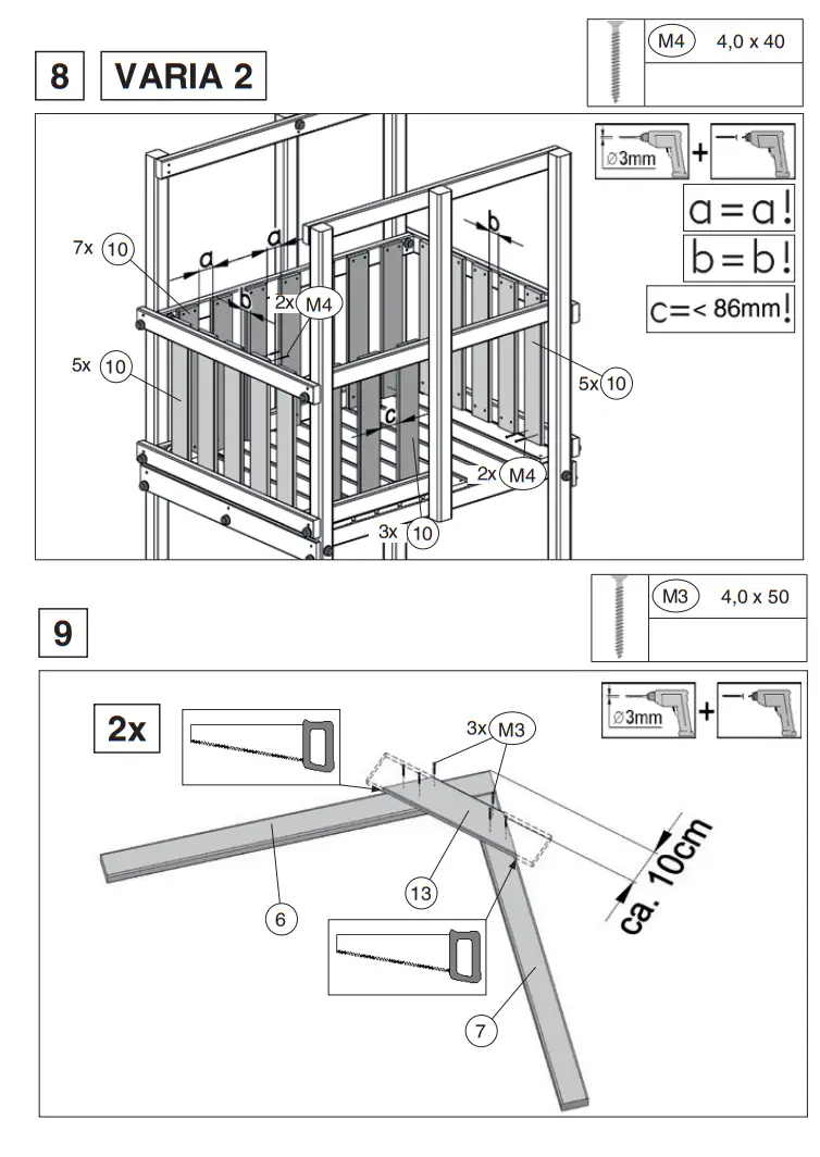 weka 816 1002 00 00 Children Play Tower - Parts 12