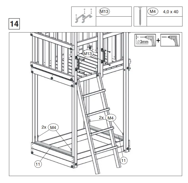 weka 816 1002 00 00 Children Play Tower - Parts 15